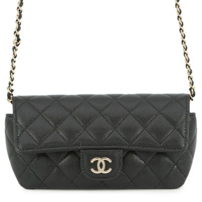 シャネル チェーンウォレット マトラッセ ココマーク キャビアスキン