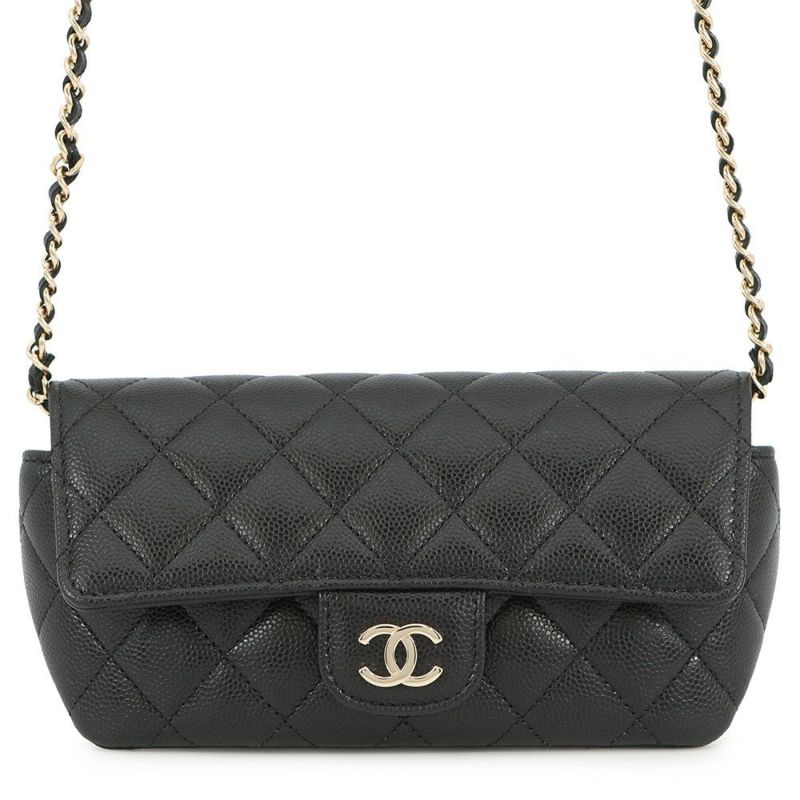 シャネル アイウェアケース マトラッセ ココマーク キャビアスキン AP2044 CHANEL 眼鏡ケース キルティング 黒