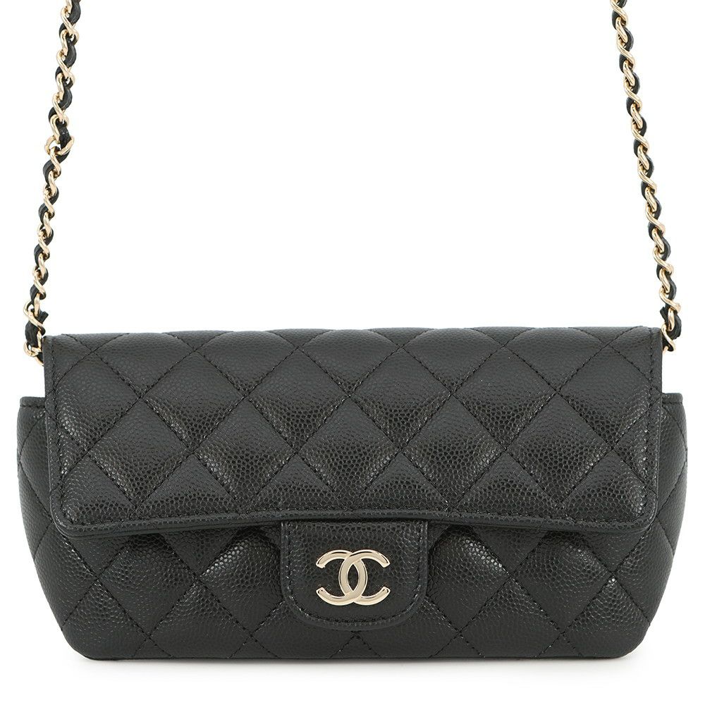 シャネル アイウェアケース マトラッセ ココマーク キャビアスキン AP2044 CHANEL 眼鏡ケース キルティング 黒