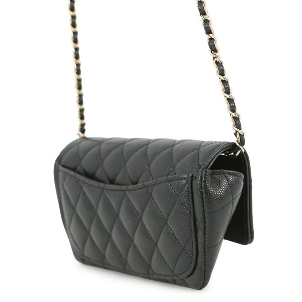 シャネル アイウェアケース マトラッセ ココマーク キャビアスキン AP2044 CHANEL 眼鏡ケース キルティング 黒