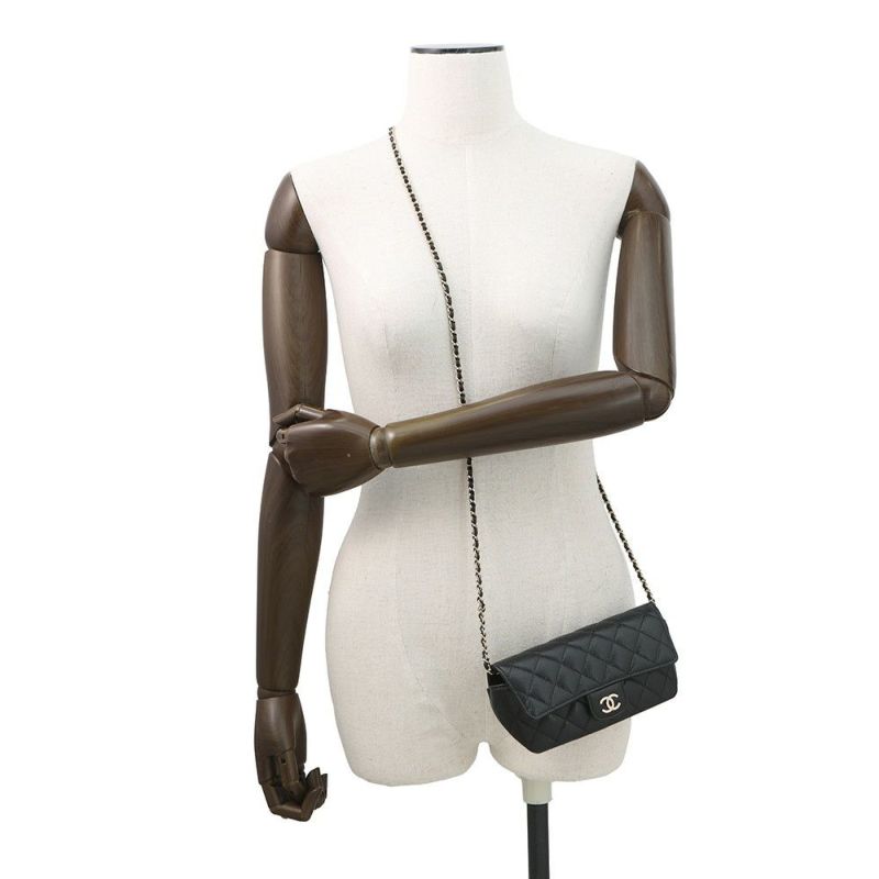 シャネル アイウェアケース マトラッセ ココマーク キャビアスキン AP2044 CHANEL 眼鏡ケース キルティング 黒