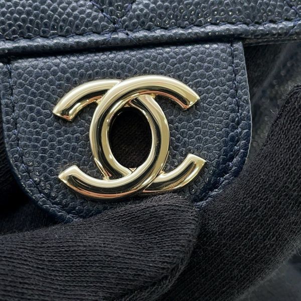 シャネル フォンケース マトラッセ キャビアスキン AP0249 バッグ ポーチ ネイビー