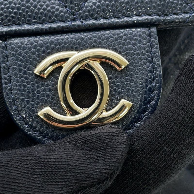 シャネル フォンケース マトラッセ キャビアスキン AP0249 バッグ ポーチ ネイビー