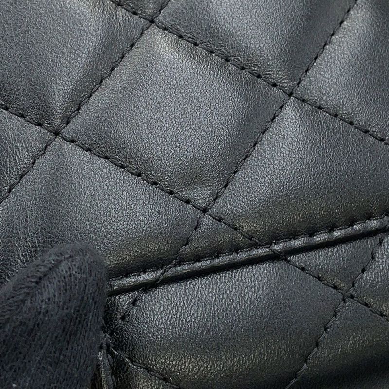 シャネル チェーンショルダーバッグ マトラッセ ココマーク ヴァニティバッグ ラムスキン AP2199 CHANEL 黒 バニティ
