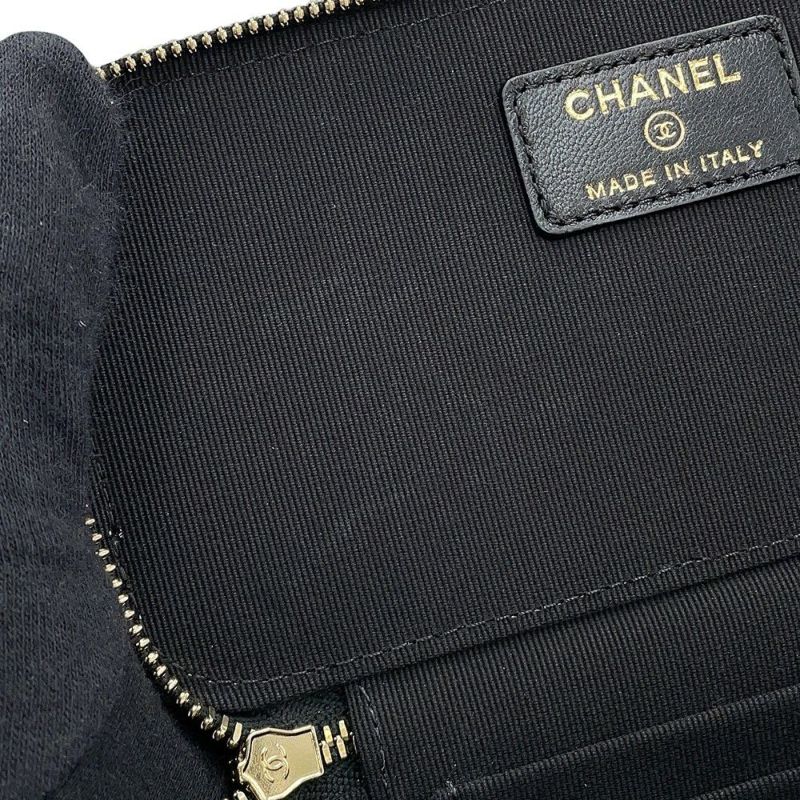 シャネル チェーンショルダーバッグ マトラッセ ココマーク ヴァニティバッグ ラムスキン AP2199 CHANEL 黒 バニティ