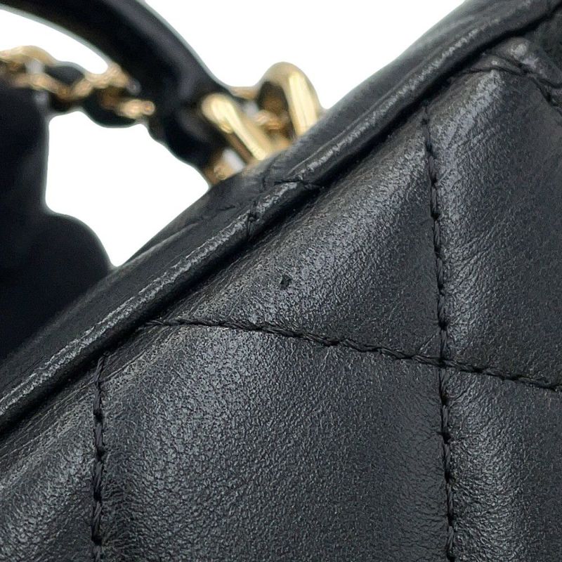 シャネル チェーンショルダーバッグ マトラッセ ココマーク ヴァニティバッグ ラムスキン AP2199 CHANEL 黒 バニティ