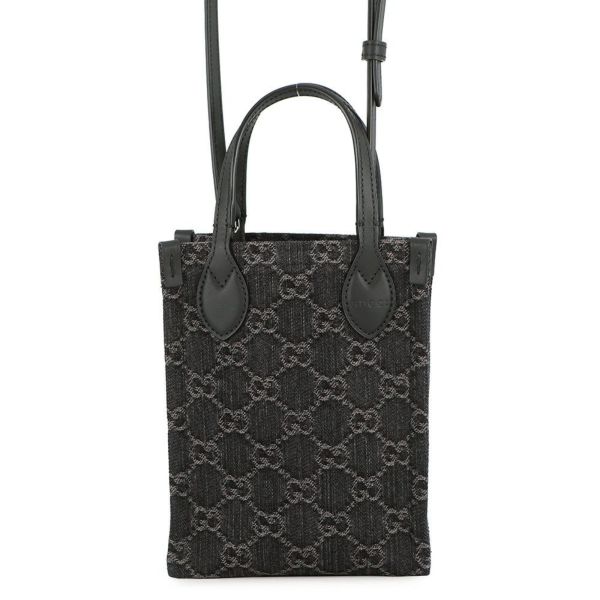 グッチ ハンドバッグ GGデニム ミニトート 773730 GUCCI 2WAY 黒