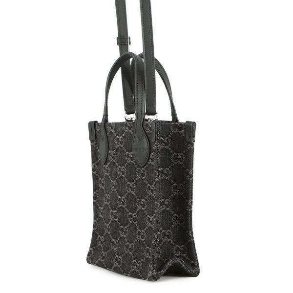 グッチ ハンドバッグ GGデニム ミニトート 773730 GUCCI 2WAY 黒