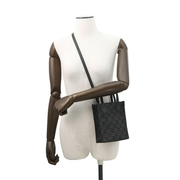 グッチ ハンドバッグ GGデニム ミニトート 773730 GUCCI 2WAY 黒