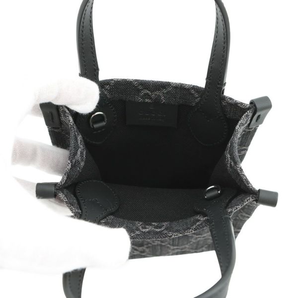 グッチ ハンドバッグ GGデニム ミニトート 773730 GUCCI 2WAY 黒