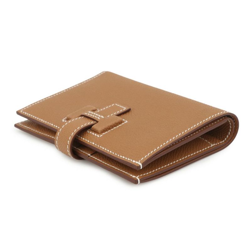 エルメス 二つ折り財布 Hパッサン コンパクト ゴールド/シルバー金具 エプソン W刻印