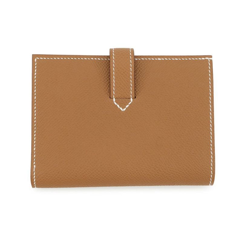 エルメス 二つ折り財布 Hパッサン コンパクト ゴールド/シルバー金具 エプソン W刻印