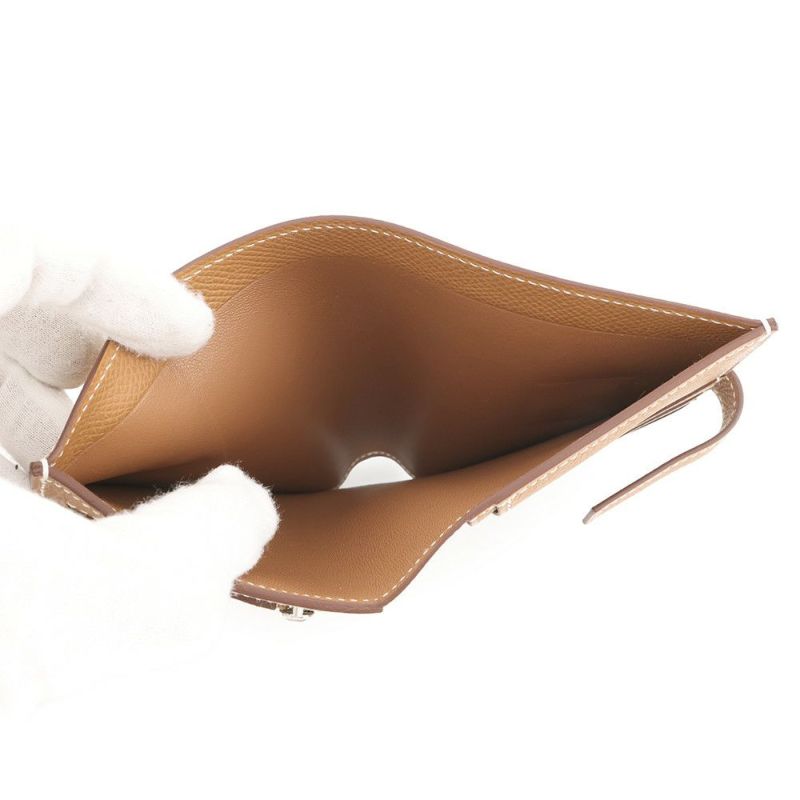 エルメス 二つ折り財布 Hパッサン コンパクト ゴールド/シルバー金具 エプソン W刻印