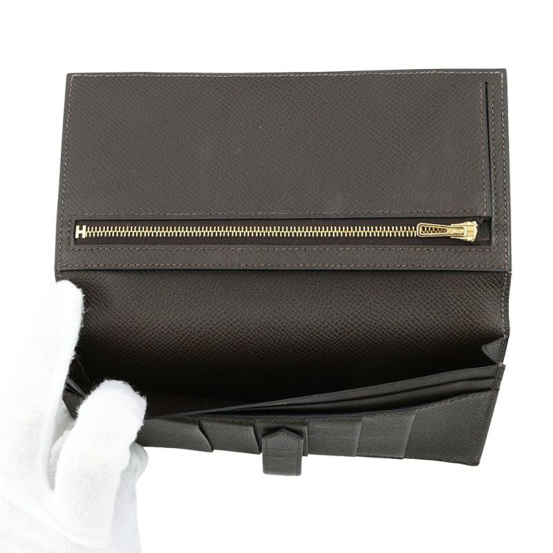 エルメス 長財布 ベアンスフレ エベンヌ/ゴールド金具 エプソン Z刻印 HERMES WALLET