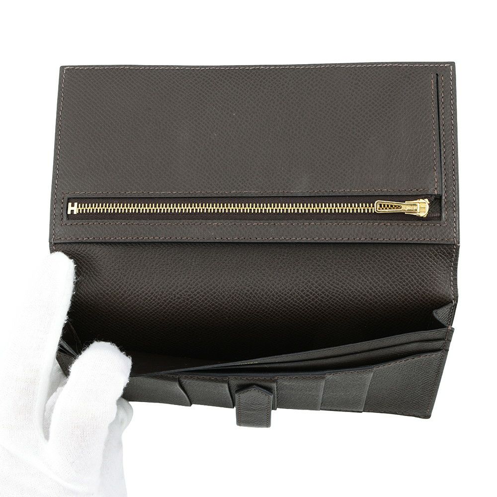エルメス 長財布 ベアンスフレ エベンヌ/ゴールド金具 エプソン Z刻印 HERMES WALLET