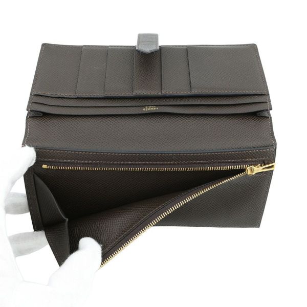 エルメス 長財布 ベアンスフレ エベンヌ/ゴールド金具 エプソン Z刻印 HERMES WALLET