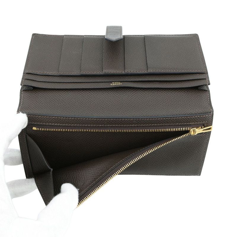 エルメス 長財布 ベアンスフレ エベンヌ/ゴールド金具 エプソン Z刻印 HERMES WALLET