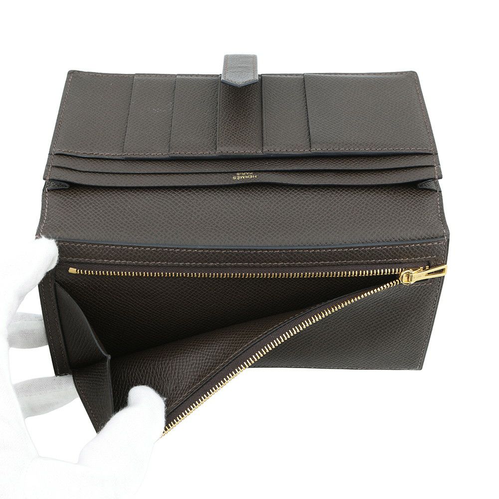 エルメス 長財布 ベアンスフレ エベンヌ/ゴールド金具 エプソン Z刻印 HERMES WALLET