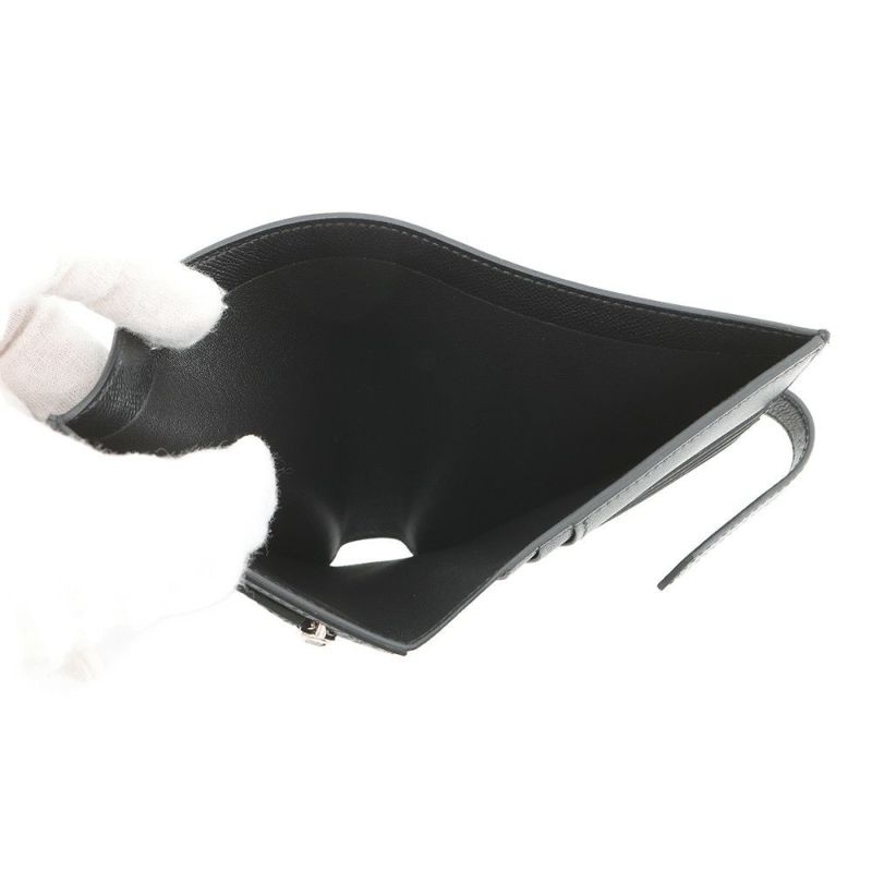 エルメス 二つ折り財布 ベアンコンパクト ブラック/ブラック金具 ヴォーマダム K刻印 HERMES 財布 黒