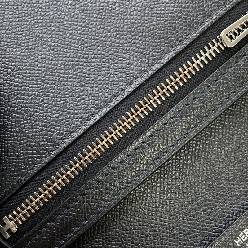 エルメス 二つ折り財布 ベアンコンパクト ブラック/ブラック金具 ヴォーマダム K刻印 HERMES 財布 黒