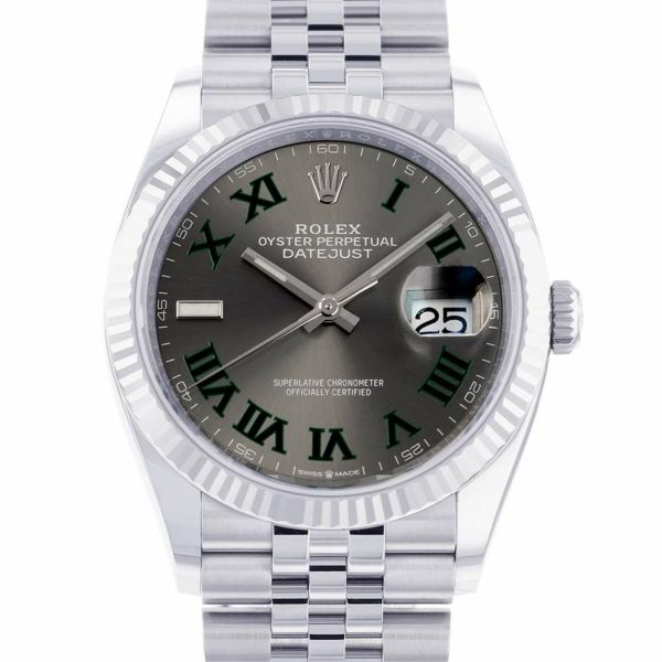 ロレックス デイトジャスト36 SS/K18WGホワイトゴールド ランダムシリアル ルーレット 126234 腕時計