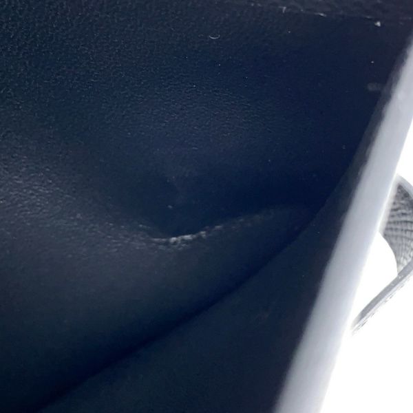 エルメス 二つ折り財布 ベアンコンパクト ブラック/シルバー金具 エプソン B刻印 エプソン 財布 黒