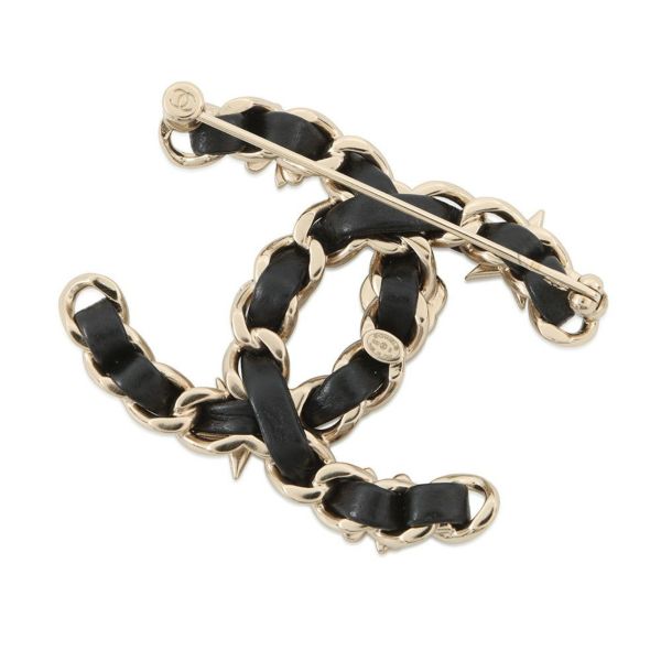 シャネル ブローチ ココマーク ラインストーン フェイクパール B20B AB4726 CHANELアクセサリー 黒