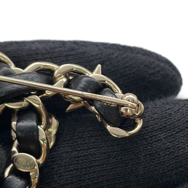 シャネル ブローチ ココマーク ラインストーン フェイクパール B20B AB4726 CHANELアクセサリー 黒