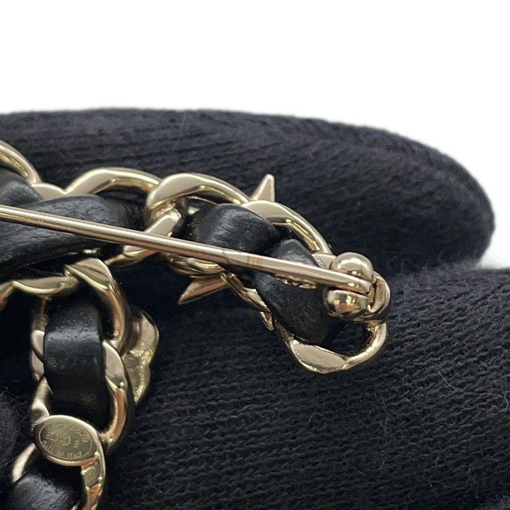 シャネル ブローチ ココマーク ラインストーン フェイクパール B20B AB4726 CHANELアクセサリー 黒