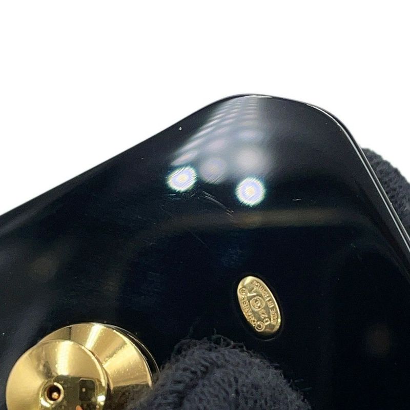 シャネル ピンブローチ ココマーク プルミエール 時計モチーフ レジン D23A ABB395 CHANEL アクセサリー 黒