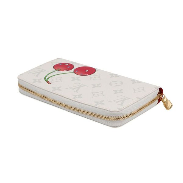 ルイヴィトン 長財布 モノグラム・チェリー LV × TM ジッピー・ウォレット M14240 LOUIS VUITTON 村上隆 白
