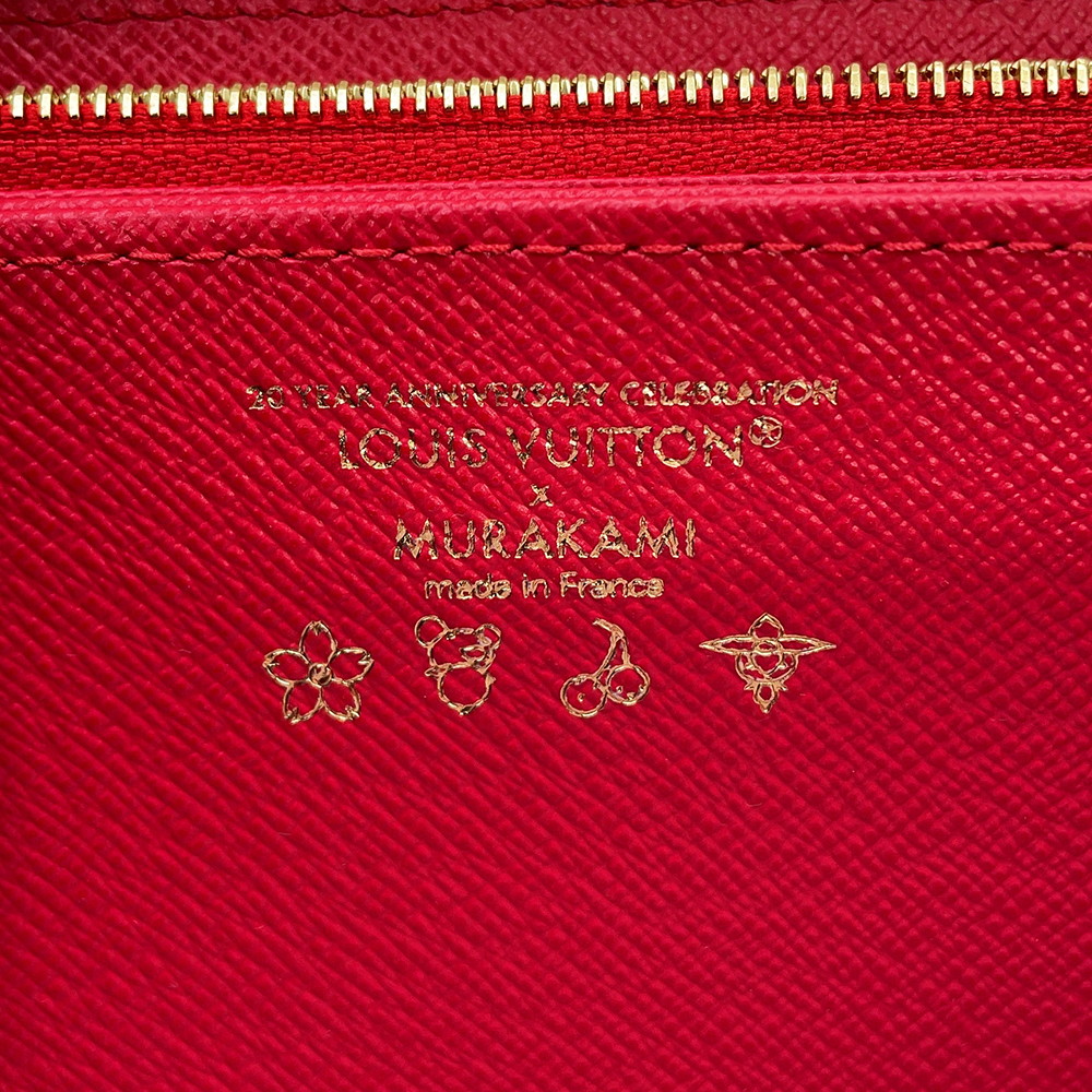 ルイヴィトン 長財布 モノグラム・チェリー LV × TM ジッピー・ウォレット M14240 LOUIS VUITTON 村上隆 白