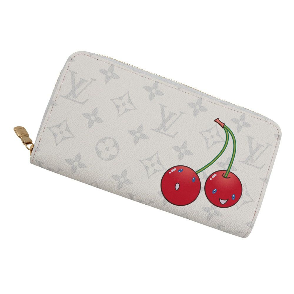 ルイヴィトン 長財布 モノグラム・チェリー LV × TM ジッピー・ウォレット M14240 LOUIS VUITTON 村上隆 白