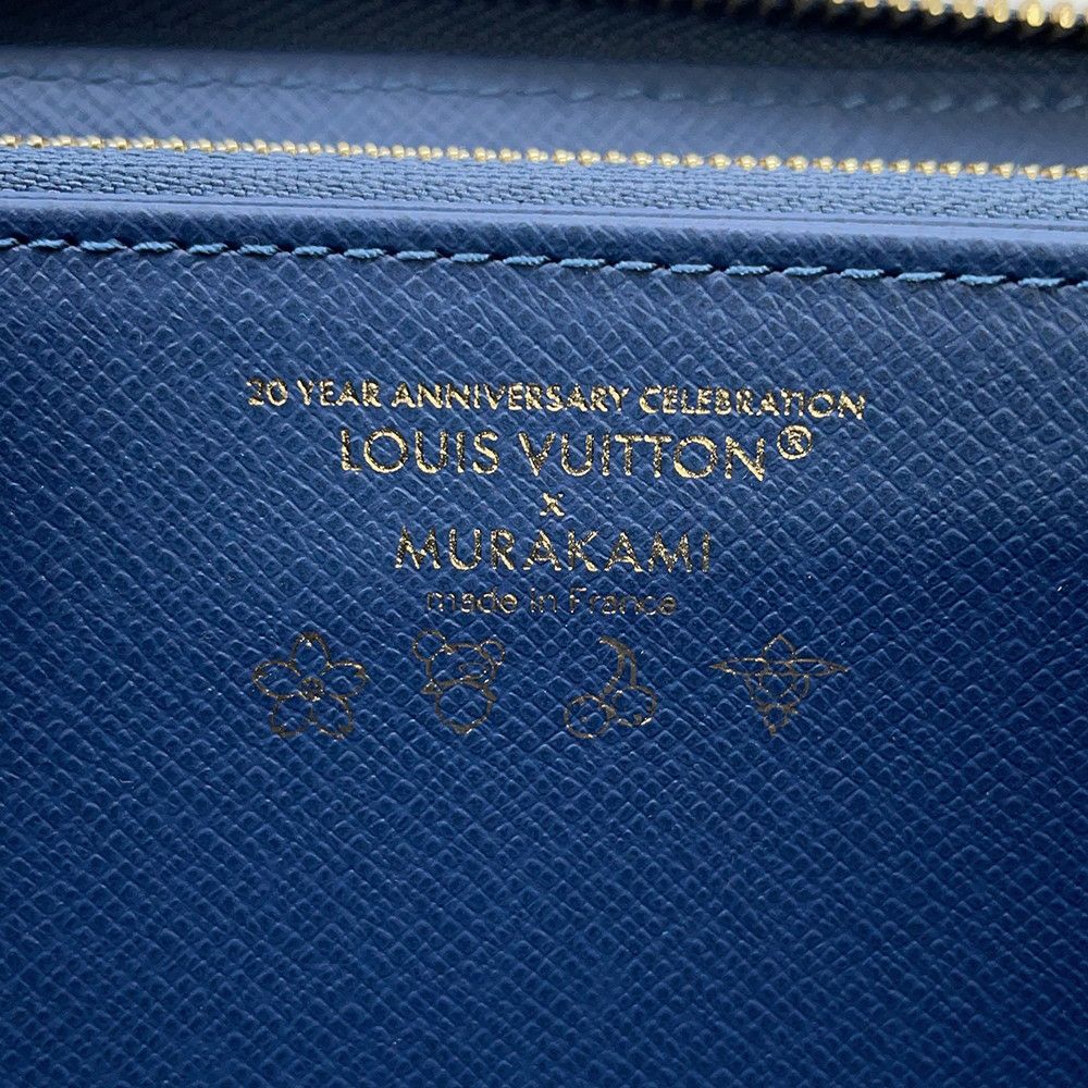 ルイヴィトン 長財布 モノグラム・チェリー デニム LV × TM ジッピー・ウォレット M23161 村上隆コラボ