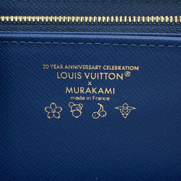 ルイヴィトン 長財布 モノグラム・チェリー デニム LV × TM ジッピー・ウォレット M23161 村上隆コラボ