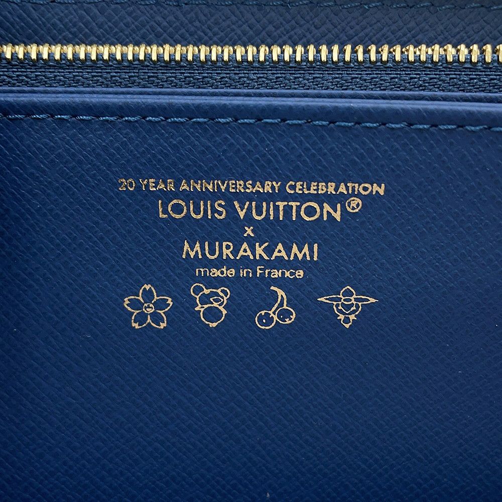 ルイヴィトン 長財布 モノグラム・チェリー デニム LV × TM ジッピー・ウォレット M23161 村上隆コラボ