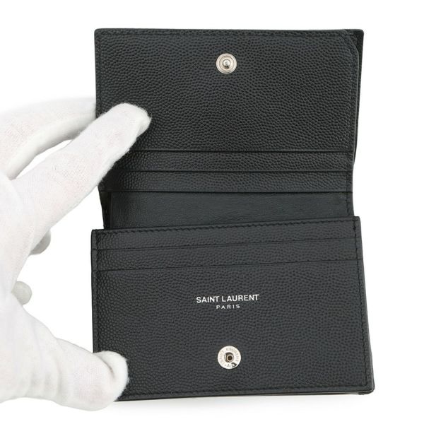 サンローランパリ 二つ折り財布 YSL ロゴ レザー 504899 SAINT LAURENT PARIS カード 黒