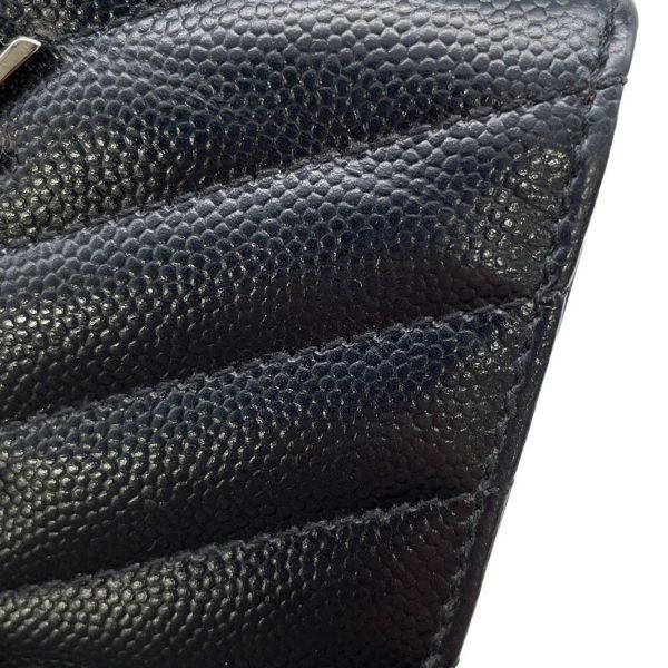 サンローランパリ 二つ折り財布 YSL ロゴ レザー 504899 SAINT LAURENT PARIS カード 黒
