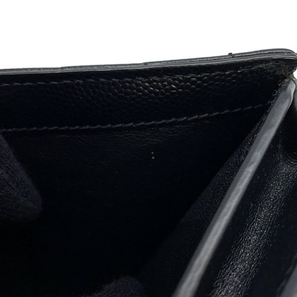 サンローランパリ 二つ折り財布 YSL ロゴ レザー 504899 SAINT LAURENT PARIS カード 黒