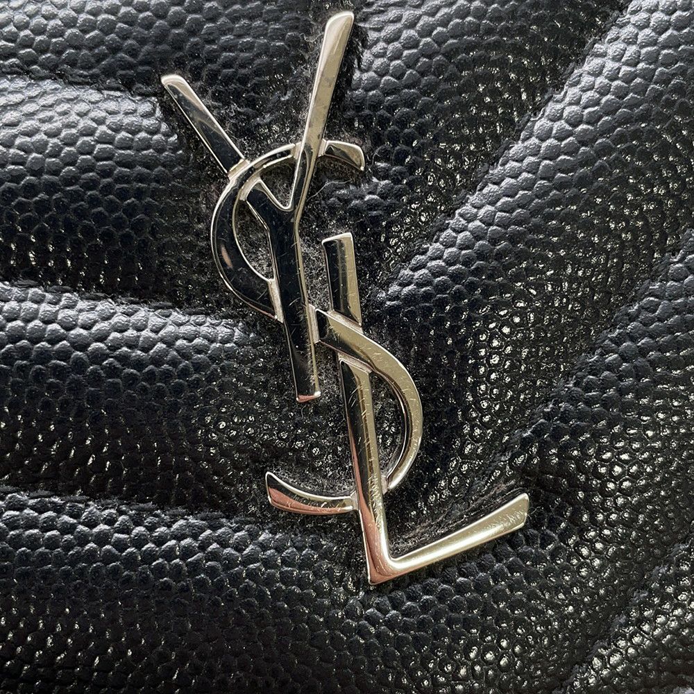 サンローランパリ 二つ折り財布 YSL ロゴ レザー 504899 SAINT LAURENT PARIS カード 黒