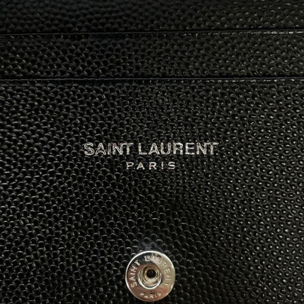 サンローランパリ 二つ折り財布 YSL ロゴ レザー 504899 SAINT LAURENT PARIS カード 黒