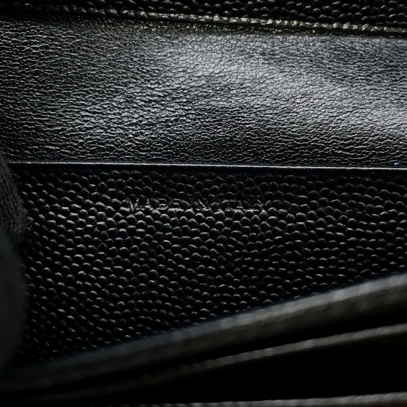 サンローランパリ 二つ折り財布 YSL ロゴ レザー 504899 SAINT LAURENT PARIS カード 黒