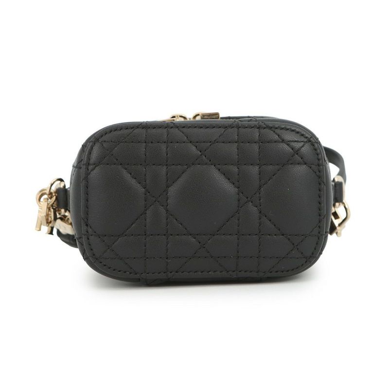 ディオール ハンドバッグ レディディオール カナージュ マイクロ バニティ ラムスキン S0918ONMJ 2wayショルダー 黒