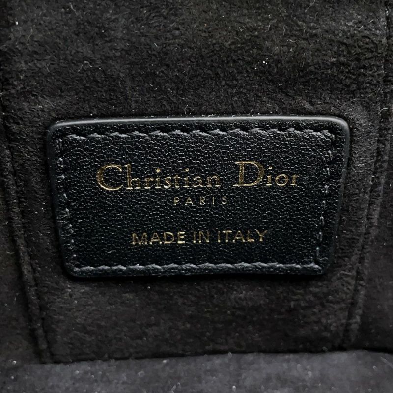 ディオール ハンドバッグ レディディオール カナージュ マイクロ バニティ ラムスキン S0918ONMJ 2wayショルダー 黒