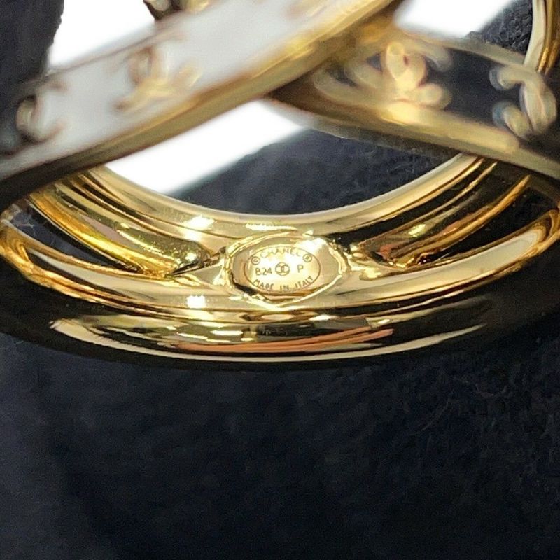 シャネル リング ココマーク CCロゴ メタル B24P ABD000 CHANEL アクセサリー 指輪 黒 白