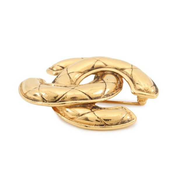 シャネル ブローチ ココマーク マトラッセ メタル ヴィンテージ CHANEL アクセサリー