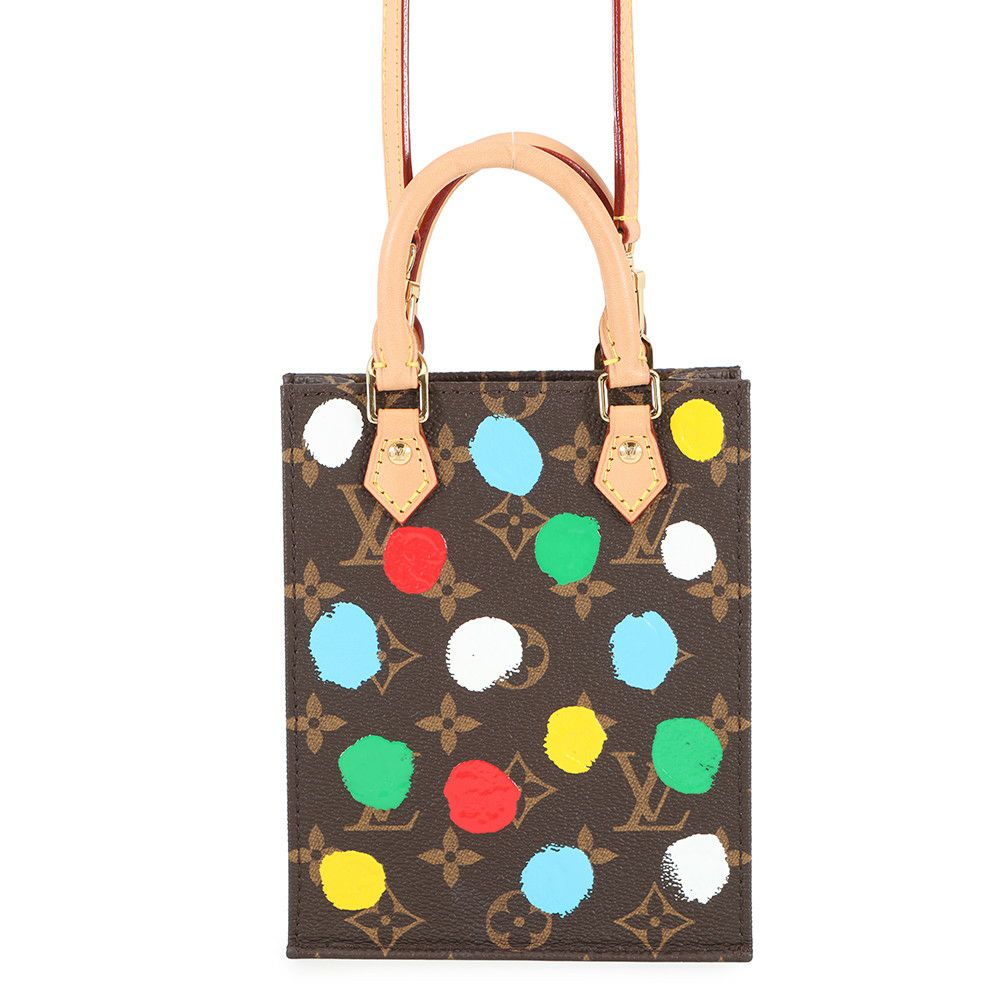 ルイヴィトン ハンドバッグ モノグラム LV×YK プティット・サックプラ M81867 ヴィトン バッグ 2way ショルダーバッグ 草間弥生