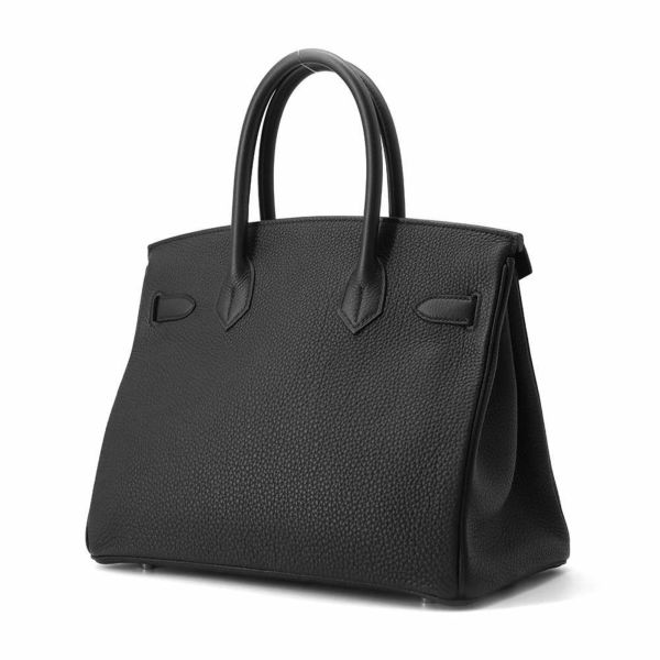 エルメス バーキン30 ブラック/シルバー金具 トゴ Z刻印 HERMES Birkin ハンドバッグ 黒