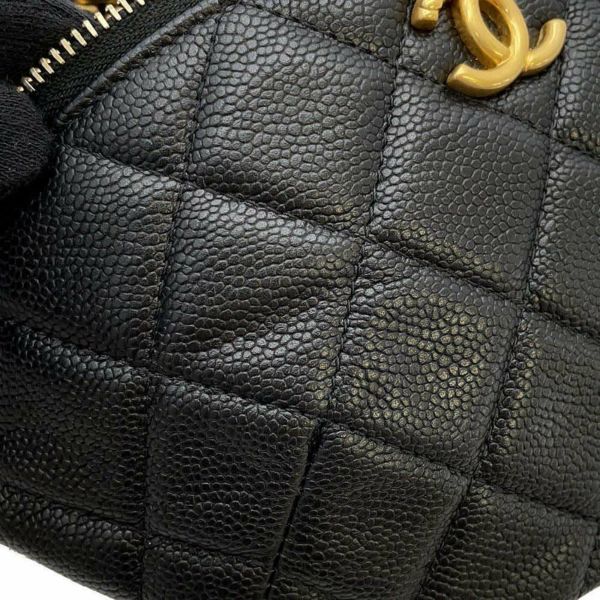 シャネル ボディバッグ ココマーク マトラッセ ハートチェーン キャビアスキン AP3761 CHANEL 黒