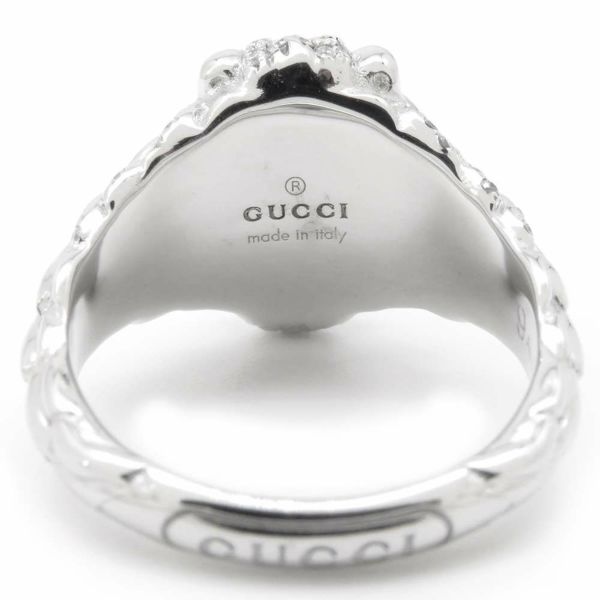 グッチ リング ライオンヘッド アクアマリン ダイヤモンド アクアマリン K18WG リングサイズ9号 GUCCI 指輪